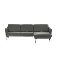 himolla Ecksofa Leder  1928 ¦ grau ¦ Maße (cm): B: 280 H: 83 T: 175.0