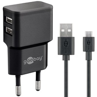 Goobay 44984 Micro USB Dual Ladeset 2,4 A Ladegerät,