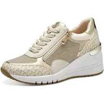 Marco Tozzi Damen Wedge Sneaker Freizeit mit Keilabsatz, Beige (Cream Comb), 38