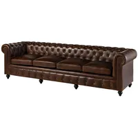 Massivmoebel24 Couch Leder 4-Sitzer Braun