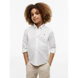Tommy Hilfiger Jungen, Hemd OXFORD aus Baumwolle, mit Stretch, weiß, (White), 5 Jahre - 5 Jahre