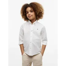 Tommy Hilfiger Jungen, Hemd OXFORD aus Baumwolle, mit Stretch, weiß, (White), 5 Jahre - 5 Jahre