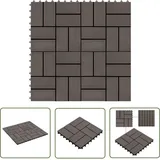 Terrassenfliesen 11 Stück Wpc 30 X 30 Cm 1 Qm Dunkelbraun - Terrassenfliesen - Wpc Terrasse - Gartenmöbel - Outdoor Dekoration - Balkonplatten - The Living Store