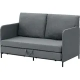 [en.casa] Schlafsofa Soini Polyester 78 x 125 x 67 cm Dunkelgrau mit Kissen