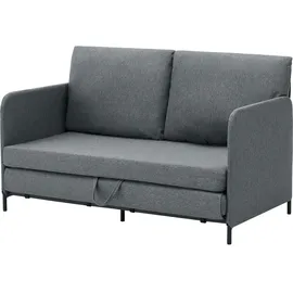 [en.casa] Schlafsofa Soini Polyester 78 x 125 x 67 cm Dunkelgrau mit Kissen