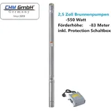 CHM GmbH Brunnenpumpe 2,5 Zoll 550 Watt 8,2 Bar 2700 L/h sandresistent