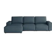 Emoebel24 Modular Ecksofa Fergi Links L-form 289x166x90 cm Dunkelblau - Dunkelblau