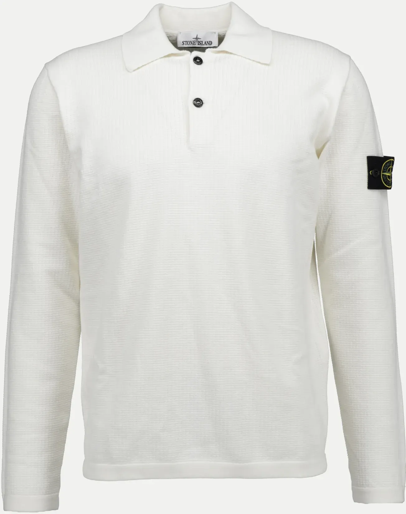 Langarm Poloshirt Weiß L