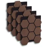 Homestyle4u Akustikpaneele Holz Braun 4 St. 76 x 62 cm