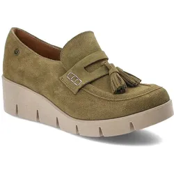 Olive Halbschuhe Maciejka Modische Leder Mokassins, 39