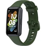 Strap-it Huawei Band 7 Armband Silikon für Huawei Band 7 - Armeegrün - Schnallenverschluss