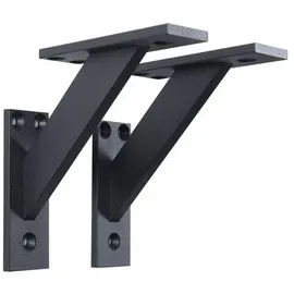 Sossai Regalträger 2er Set FSHR 120x120 mm aus Aluminium – Wandhalterung Regalwinkel für Regalbrett – schwarz – modernes Design