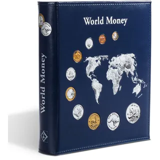 Leuchtturm OPTIMA Münzalbum World Money, mit 5 verschiedenen OPTIMA Münzhüllen, blau