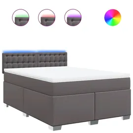 vidaXL Boxspringbett 140 x 200 cm Grau