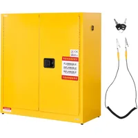 Vevor Feuerlöschschrank feuerlöschfähiger brennbarer Lagerschrank (110 L) mit verstellbarem Regal, Feuerlöschschränke aus kaltgewalztem & verzinktem Stahl, Gelb Schutzschrank Gefahrstoffschrank
