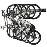 PYBTOOL Fahrradständer, Wandhalterung für Garagenfahrradständer, 6 Fahrradständer und 6 Helmhaken, Max. Tragkraft 270 kg, 160 cm