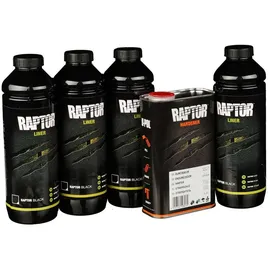 U-POL | Raptor Transportflächen Beschichtung Schwarz inkl. Härter gegen Rost, Korrosion, Salz, Feuchtigkeit & Extreme Temperaturen | haltbarer 2K Schutzlack (3,79 L | Schwarz)
