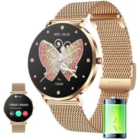 MEIION watchless glamora smartwatch Smartwatch für Damen und Herren - Extra flaches Design mit 1.32" AMOLED Display, Edelstahl, Puls- und Blutdruckmessung, IP68 wasserdicht, 4-5 Tage Akkulaufzeit