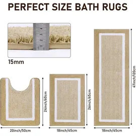 Pauwer 3-teiliges Mikrofaser rutschfest saugfähig