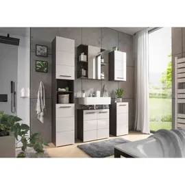 Stella Trading Unterschrank Gloss 34 x 72 x 31 cm Anthrazit/Weiß Hochglanz