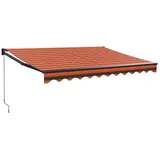 vidaXL Markise Einziehbar Orange und Braun 3,5x2,5 m Stoff & Aluminium