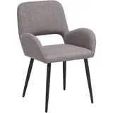 Livetastic Armlehnstuhl, Braun, Grau, Schwarz, Holz, Metall, Textil, Pappel, Sperrholz, konisch, 53x82x63 cm, Esszimmer, Stühle, Esszimmerstühle, Armlehnenstühle