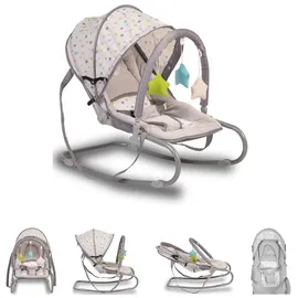 Moni Babywippe Lulu Sitzposition verstellbar Spielbogen Tragehenkel Metallrahmen hellgrau