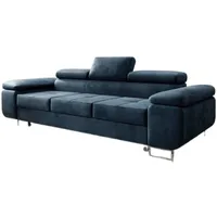 Luxusbetten24 Schlafsofa Designer Sofa Siera, mit Schlaffunktion blau