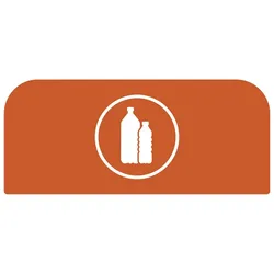 Hinweistafel aus verzinktem Stahl für Rubbermaid Recycling-Station Kunststoff | 57 Liter | Orange von PROREGAL