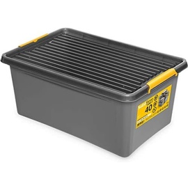 Orplast SolidStore stoß- und sturzfeste Rollbox; Aufbewahrungsbox Box 40L mit Rollen
