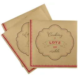Sovie HOME Serviette Cooking is Love aus Linclass® Airlaid 40 x 40 cm, 12 Stück Kochen Küche Liebe