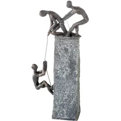 Casablanca by Gilde Dekofigur »Skulptur Assistance«, Dekoobjekt, Höhe 43 cm, mit Spruchanhänger, Wohnzimmer Casablanca by Gilde bronzefarben