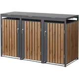 ML-Design Mülltonnenbox 3er 200 x 80 x 116,3 cm braun
