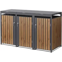 ML-Design Mülltonnenbox 3er 200 x 80 x 116,3 cm braun