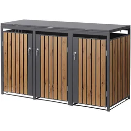 ML-Design Mülltonnenbox 3er 200 x 80 x 116,3 cm braun