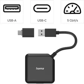 Hama USB-Hub, 4x USB-A 3.0, USB-A 3.0 [Stecker] (00200116)