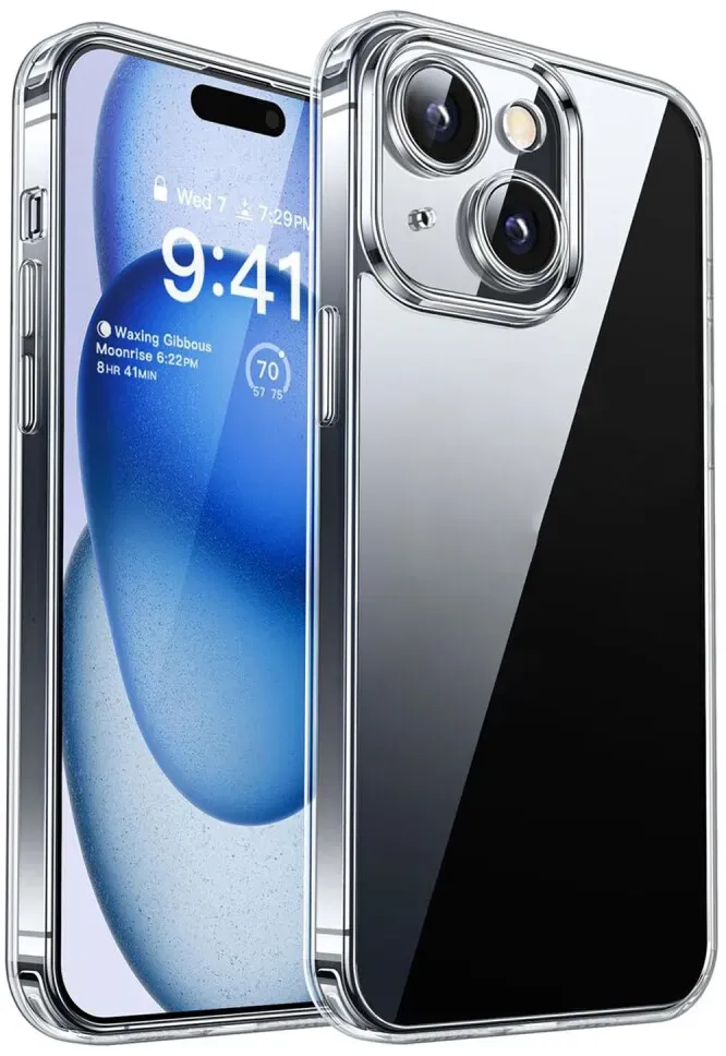 Schutzhülle für iPhone 15 Plus Kamera Case Panzerhülle Handyhülle Cover Tasche Transparent Smartphone Bumper
