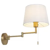 QAZQA - Wandleuchte Bronze mit weißem Schirm und verstellbarem