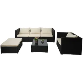 Mendler Brescia Lounge-Set schwarz/creme