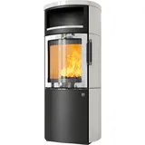 Kaminofen Hark 44-5.8 GT ECOplus RUA 5 kW - Ofenkacheln: creme-weiss - Korpus: graphit/verchromt