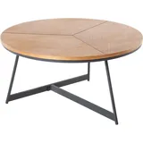 Riess-Ambiente Couchtisch OAK ELEGANCE 80cm Eiche schwarzes Metallgestell Wohnzimmertisch Tisch