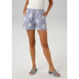Aniston CASUAL Shorts gestreift und aufwändig mit Stickerei verziert blau 46