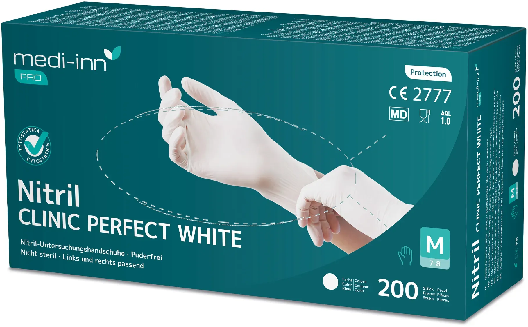 Medi-Inn Einmalhandschuhe Clinic Perfect White Nitril puderfrei, VE 2000 Stück  L