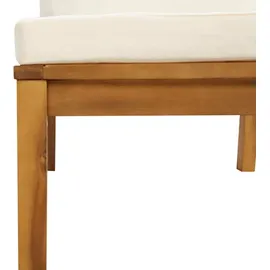 vidaXL Akazienholz Loungesofa 3-Sitzer creme