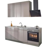 wiho Küchen Küchenzeile »Chicago«, ohne E-Geräte, Breite 220 cm, braun