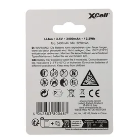 XCell Pro 18650 Li-Ion Akku geschützter Li-Ion Akku, mit USB-C Ladebuchse, min. 3250mAh max. 3400mAh, 3,6 Volt, 71,1mm x 18,8mm