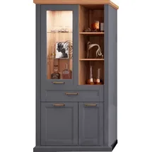 Home Affaire Vitrine »Tara« (H/B/T): 200/101/48cm, lackiert mit wasserbasiertem UV-Lack, Soft-Close-Funktion grau