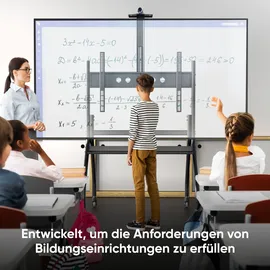 ONKRON TV Ständer für 60-120 Zoll TVs bis 120 kg, professioneller TV Standfuss höhenverstellbar - max VESA 1000x600 Fernseher Rollwagen/TV Wagen mit Rollen Schwarz TS2080-B