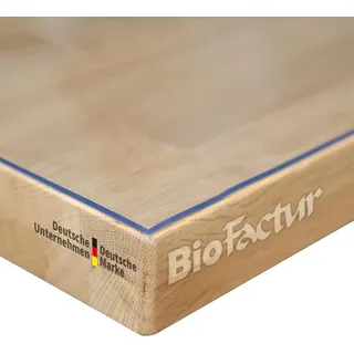 Biofactur Tischdecke Tischfolie Glasklar Folie 2 mm gerader Kante transparente Tischdecke (Packung), geruchlos,glasklar tischfolie transparent,abwischbar 90 cm x 160 cm