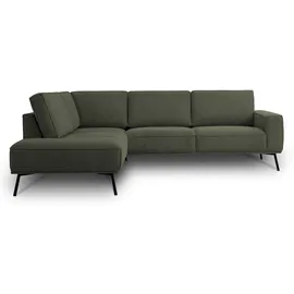 OTTO home Ecksofa OTTO HOME "Vosby", grün (hunter), B:260cm H:85cm T:208cm, 90% polyester, 10% nylon, Sofas, Ecksofa, 260 cm, Chenille, mit dekorativer Kedernaht, Wellenunterfederung